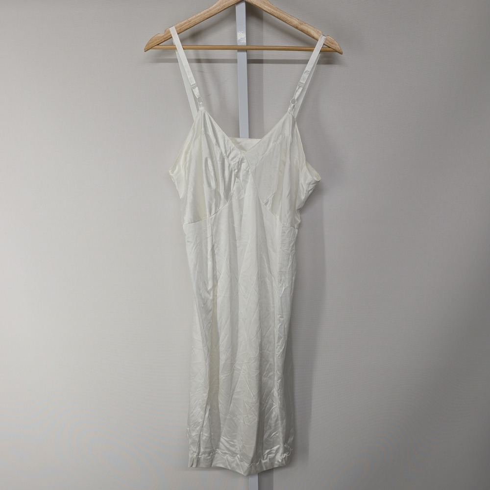 Vintage Sears White Full Slip Antron III Nylon Anti-Cling Size 40